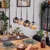 Koyoto Hanglamp, Kogellampje, Hanglamp Natuurlijke kleuren, Zwart, 4-lichts