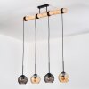 Koyoto Hanglamp, Kogellampje, Hanglamp Natuurlijke kleuren, Zwart, 4-lichts
