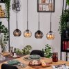 Koyoto Hanglamp, Kogellampje, Hanglamp Natuurlijke kleuren, Zwart, 4-lichts