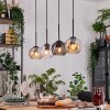 Koyoto Hanglamp, Kogellampje, Hanglamp Natuurlijke kleuren, Zwart, 4-lichts