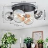 Chehalis Plafondlamp, Kogellampje Amber, Duidelijk, Rookkleurig, 4-lichts