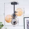 Chehalis Plafondlamp, Kogellampje Amber, Rookkleurig, 4-lichts