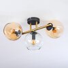 Koyoto Plafondlamp, Kogellampje Goud, Zwart, 3-lichts