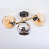 Koyoto Plafondlamp, Kogellampje Goud, Zwart, 3-lichts