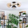 Koyoto Plafondlamp, Kogellampje Goud, Zwart, 3-lichts