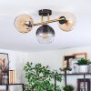 Koyoto Plafondlamp, Kogellampje Goud, Zwart, 3-lichts