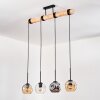 Ripoll Hanglamp, Kogellampje, Hanglamp Natuurlijke kleuren, Zwart, 4-lichts
