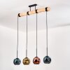Ripoll Hanglamp, Kogellampje, Hanglamp Natuurlijke kleuren, Zwart, 4-lichts
