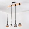 Ripoll Hanglamp, Kogellampje, Hanglamp Natuurlijke kleuren, Zwart, 4-lichts