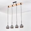 Ripoll Hanglamp, Kogellampje, Hanglamp Natuurlijke kleuren, Zwart, 4-lichts