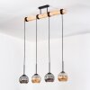 Ripoll Hanglamp, Kogellampje, Hanglamp Natuurlijke kleuren, Zwart, 4-lichts