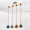 Ripoll Hanglamp, Kogellampje, Hanglamp Natuurlijke kleuren, Zwart, 4-lichts