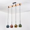 Ripoll Hanglamp, Kogellampje, Hanglamp Natuurlijke kleuren, Zwart, 4-lichts