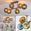 Koyoto Plafondlamp, Kogellampje Blauw, Goud, Groen, 6-lichts