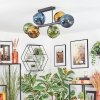 Koyoto Plafondlamp, Kogellampje Blauw, Goud, Groen, 6-lichts