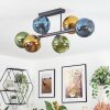 Koyoto Plafondlamp, Kogellampje Blauw, Goud, Groen, 6-lichts
