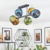 Koyoto Plafondlamp, Kogellampje Blauw, Goud, Groen, 6-lichts