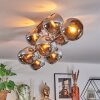 Koyoto Plafondlamp, Kogellampje Chroom, Rookkleurig, 10-lichts