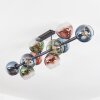 Koyoto Plafondlamp, Kogellampje Blauw, Groen, Duidelijk, Koperkleurig, 10-lichts