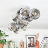 Ripoll Plafondlamp, Kogellampje Chroom, Duidelijk, Rookkleurig, 10-lichts