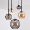 Koyoto Hanglamp, Kogellampje, Hanglamp Amber, Rookkleurig, 5-lichts