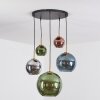 Koyoto Hanglamp, Kogellampje, Hanglamp Goud, Zwart, 5-lichts