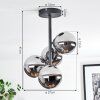 Chehalis Plafondlamp, Kogellampje Chroom, Rookkleurig, 4-lichts
