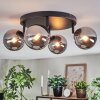 Chehalis Plafondlamp, Kogellampje Chroom, Rookkleurig, 4-lichts