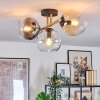 Koyoto Plafondlamp, Kogellampje Goud, Zwart, 3-lichts
