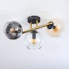 Koyoto Plafondlamp, Kogellampje Goud, Zwart, 3-lichts