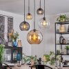 Koyoto Hanglamp, Kogellampje, Hanglamp Amber, Duidelijk, Rookkleurig, 5-lichts