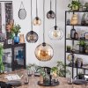 Koyoto Hanglamp, Kogellampje, Hanglamp Amber, Duidelijk, Rookkleurig, 5-lichts
