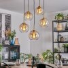 Koyoto Hanglamp, Kogellampje, Hanglamp Goud, Zwart, 5-lichts