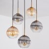 Koyoto Hanglamp, Kogellampje, Hanglamp Goud, Zwart, 5-lichts