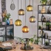 Koyoto Hanglamp, Kogellampje, Hanglamp Goud, Zwart, 5-lichts