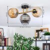 Ripoll Plafondlamp, Kogellampje Goud, Zwart, 3-lichts