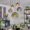 Koyoto Hanglamp, Kogellampje, Hanglamp Goud, Zwart, 5-lichts