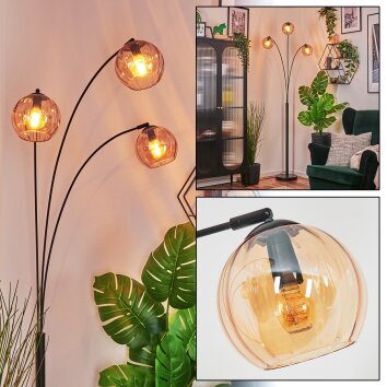 Koyoto Kogellampje, Staande lamp Amber, 3-lichts
