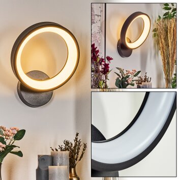 Delor Wandlamp LED Zwart, 1-licht, Kleurwisselaar
