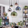 Koyoto Hanglamp, Kogellampje, Hanglamp Blauw, Chroom, Groen, Duidelijk, Koperkleurig, Rookkleurig, 5-lichts
