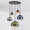 Koyoto Hanglamp, Kogellampje, Hanglamp Blauw, Chroom, Groen, Duidelijk, Koperkleurig, Rookkleurig, 5-lichts