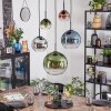Koyoto Hanglamp, Kogellampje, Hanglamp Blauw, Chroom, Groen, Duidelijk, Koperkleurig, Rookkleurig, 5-lichts
