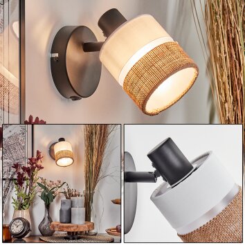 Fallhagen Wandlamp, Muurspot Zwart, 1-licht