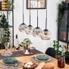 Koyoto Hanglamp, Kogellampje, Hanglamp Natuurlijke kleuren, Zwart, 4-lichts