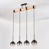 Koyoto Hanglamp, Kogellampje, Hanglamp Natuurlijke kleuren, Zwart, 4-lichts