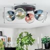 Gastor Plafondlamp, Kogellampje Blauw, Groen, Duidelijk, Koperkleurig, 4-lichts