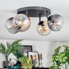 Koyoto Plafondlamp, Kogellampje Amber, Duidelijk, Rookkleurig, 4-lichts