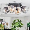 Koyoto Plafondlamp, Kogellampje Amber, Duidelijk, Rookkleurig, 4-lichts