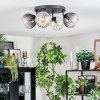Koyoto Plafondlamp, Kogellampje Amber, Duidelijk, Rookkleurig, 4-lichts