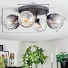 Koyoto Plafondlamp, Kogellampje Amber, Duidelijk, Rookkleurig, 4-lichts